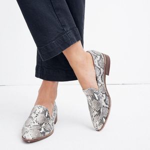 Madewell The Frances Leather Loafer slip on Stamped Snake classic‎ old money 7M